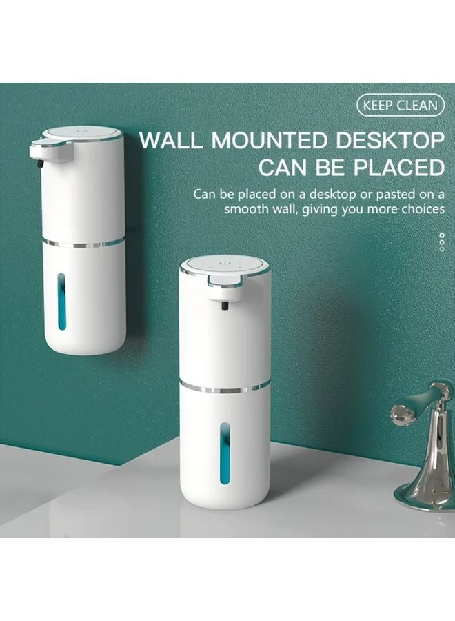 صابون أوتوماتيكي أبيض رغوي يعمل باللمس بدون لمس قابلة لإعادة الشحن عبر USB للمطبخ والحمام - Image 1